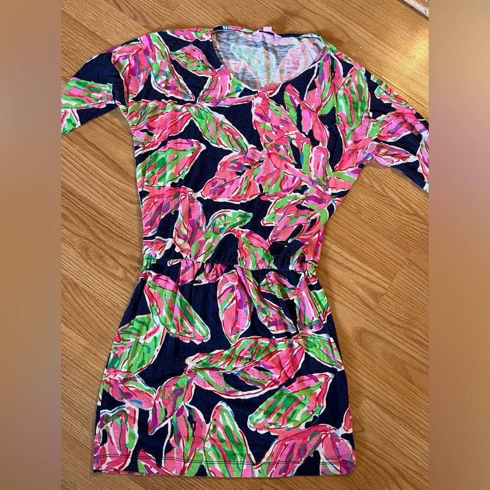 Lilly Pulitzer Cara In The Vias Dress XS Navy & Pink